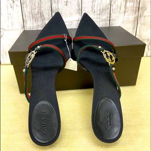 Authentic Gucci canvas cherry line strappy sandals